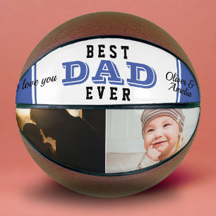Ballon De Basket Meilleur Papa Bleu Typographie 2 Photo