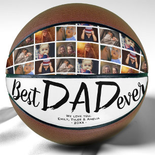 Ballon De Basket Meilleur Papa Collage Personnalisé Fête des Pères 