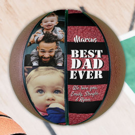 Ballon De Basket Meilleur papa Cuir rouge Imprimer 2 Photo Fête du
