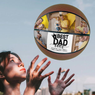 Ballon De Basket Meilleur papa Ever & Photos Familiales simples Fêt