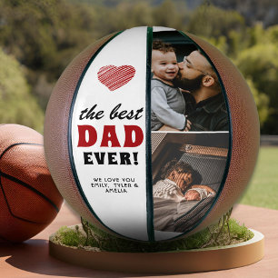 Ballon De Basket Meilleur papa Jamais Coeur Rouge Père Jour 2 Photo
