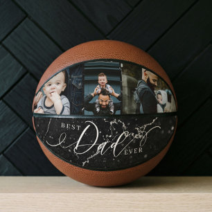 Ballon De Basket Meilleur papa Jamais Marbre Noir Fête des pères Co