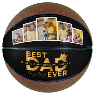 Ballon De Basket Meilleur Papa Jamais Personnalisé Famille 5 Photo