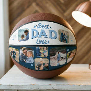 Ballon De Basket Meilleur Papa Jamais Photo Collage Personnalisé Ke