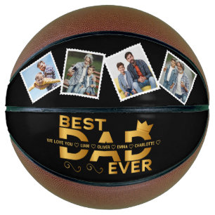 Ballon De Basket Meilleur papa Jamais Photo de famille personnalisé