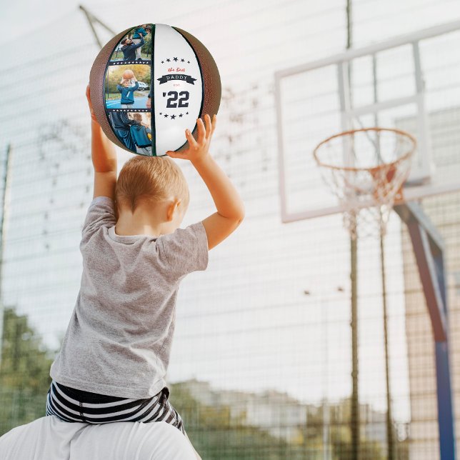 Ballon De Basket Meilleur papa jamais | Photo Fête des pères person (Créateur téléchargé)