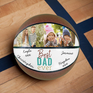 Ballon De Basket Meilleur papa Jamais Photo personnalisée Signée
