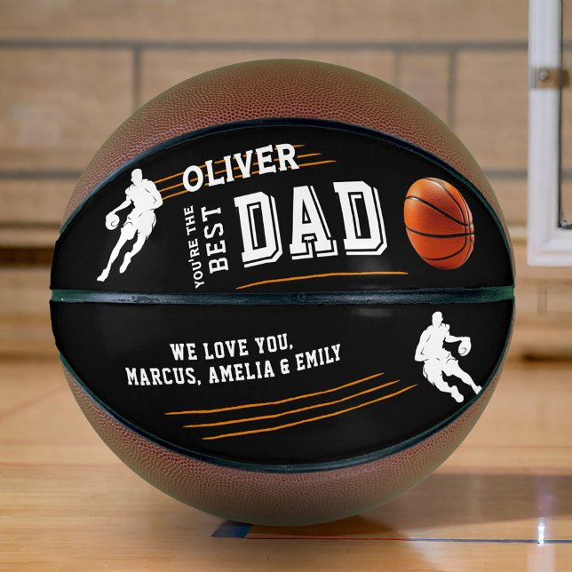 Ballon De Basket Meilleur papa Joueur Silhouette Père Keepsaké (Créateur téléchargé)