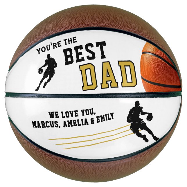 Ballon De Basket Meilleur papa Joueur Silhouette Père Keepsaké (Devant)