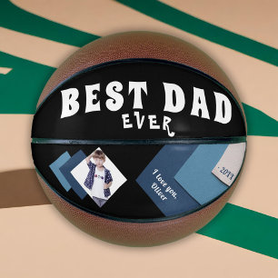 Ballon De Basket Meilleur Papa Photo Géométrique Moderne Fête des P