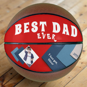 Ballon De Basket Meilleur papa Photo géométrique moderne Fête des P