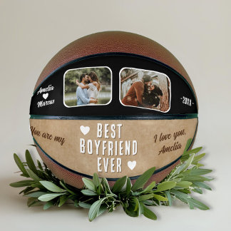 Ballon De Basket Meilleur petit ami rustique ever coeur 2 photos