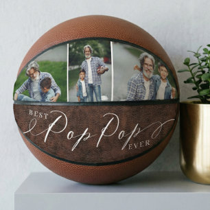 Ballon De Basket Meilleur Pop Pop Ever Fête des pères en cuir cadea
