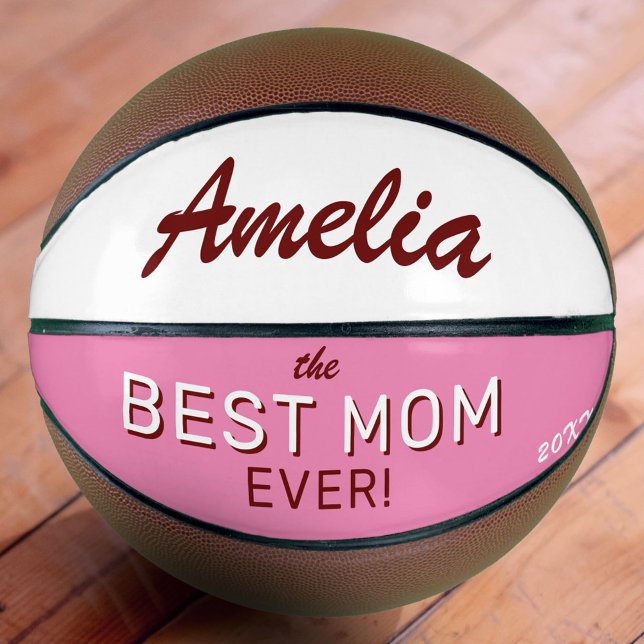 Ballon De Basket Meilleure maman jamais rose mère`Jour Nom personna (Créateur téléchargé)