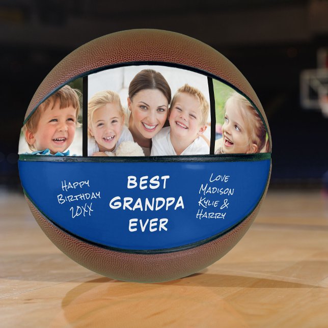 Ballon De Basket Meilleure photo bleu de grand-père (Créateur téléchargé)