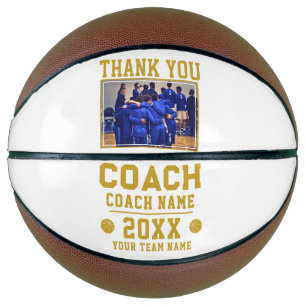 Ballon De Basket Merci Coach Sign Photo d'équipe