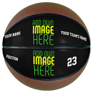 BALLON DE BASKET MODÈLE DE TEXTE D'IMAGE NOIRE SIMPLE ET MODERNE