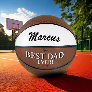 Ballon De Basket Moderne Meilleur papa Jamais Père`Jour Garde Nom