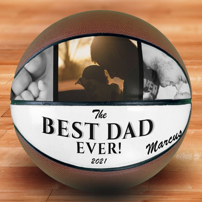Ballon De Basket Moderne Meilleur papa Jamais Père`Jour Keepsaké 3  (Créateur téléchargé)