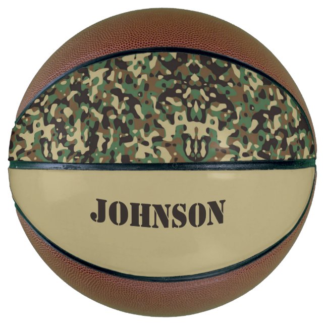 Ballon De Basket Motif de camouflage de nom personnalisé (Devant)