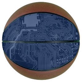 Ballon De Basket Motif de circuit Geek bleu