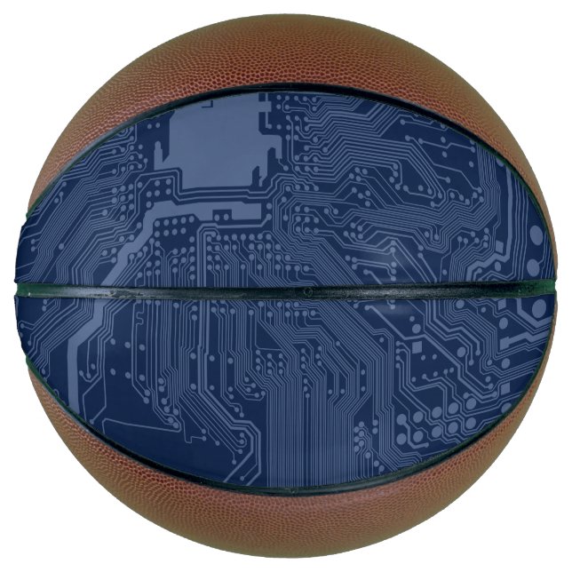 Ballon De Basket Motif de circuit Geek bleu (Devant)