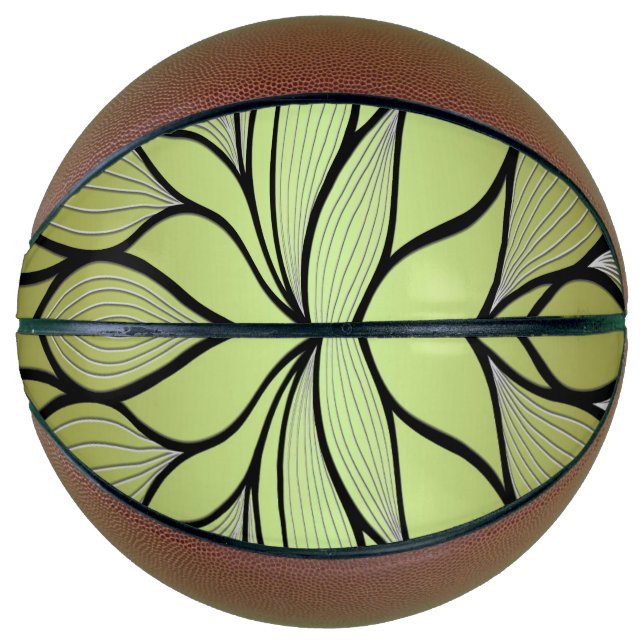 Ballon De Basket Motif de congé créatif vert olive (Devant)