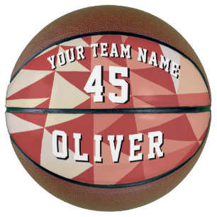 Ballon De Basket Motif géométrique moderne Numéro d'équipe 