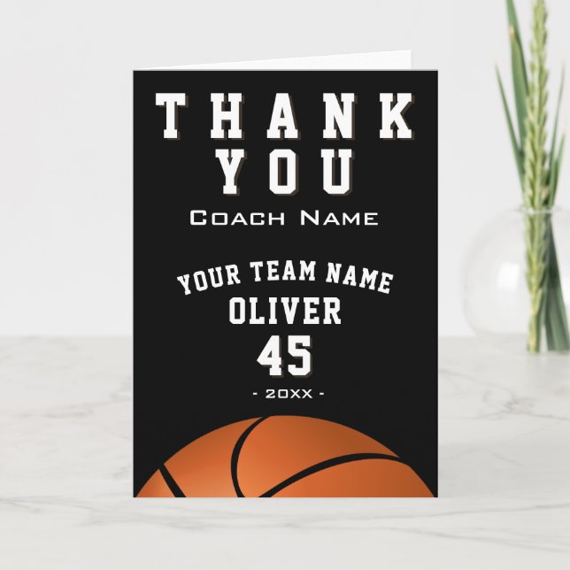 Ballon de basket noir Sports Merci Coach  (Devant)
