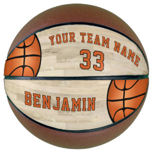 Ballon De Basket Nom de l'équipe de joueur de bois moderne Numéro 