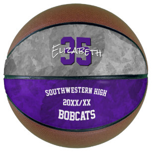 Ballon De Basket Nom de l'équipe violet gris fin de saison