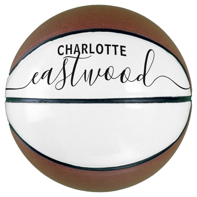 Ballon De Basket Nom de signature de script personnalisé (Devant)