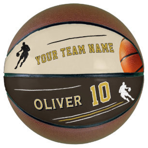 Ballon De Basket Nom d'équipe de joueur personnalisé Silhouette