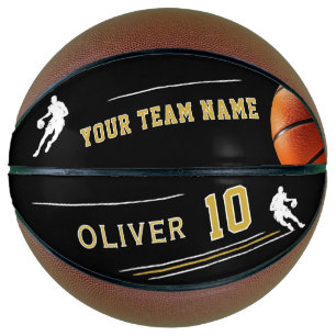 Ballon De Basket Nom d'équipe du joueur personnalisé Silhouette
