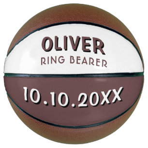 Ballon De Basket Nom du porteur d'anneau personnalisé Mariage Date 