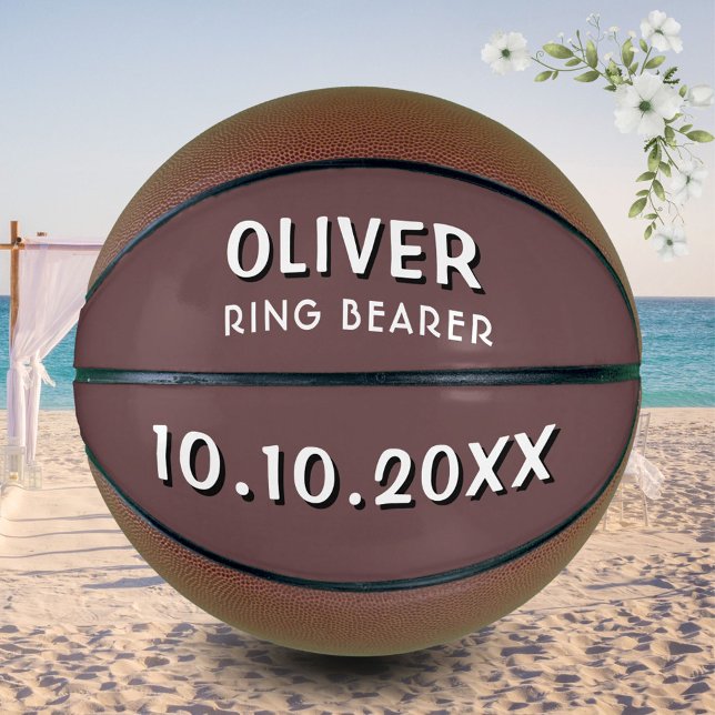 Ballon De Basket Nom du porteur d'anneau personnalisé Mariage Date  (Créateur téléchargé)
