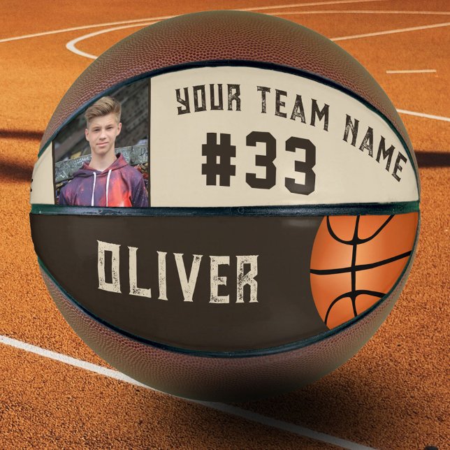 Ballon De Basket Nom et numéro du joueur personnalisé Nom de l'équi (Créateur téléchargé)