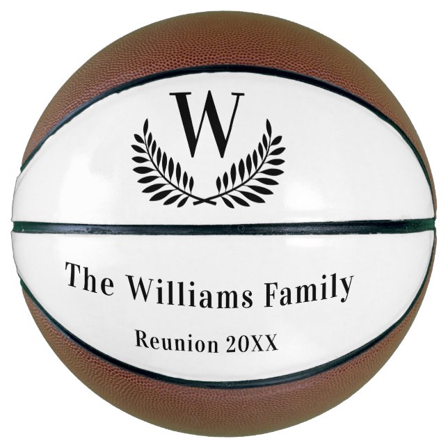 Ballon De Basket Nom monogramme de la réunion familiale classique (Devant)