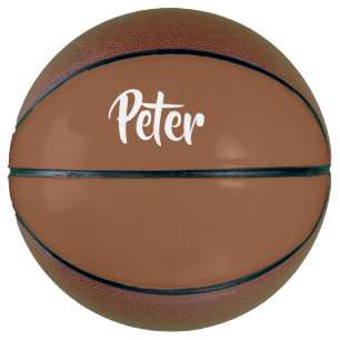 Ballon De Basket Nom personnalisé chocolat brun plaine