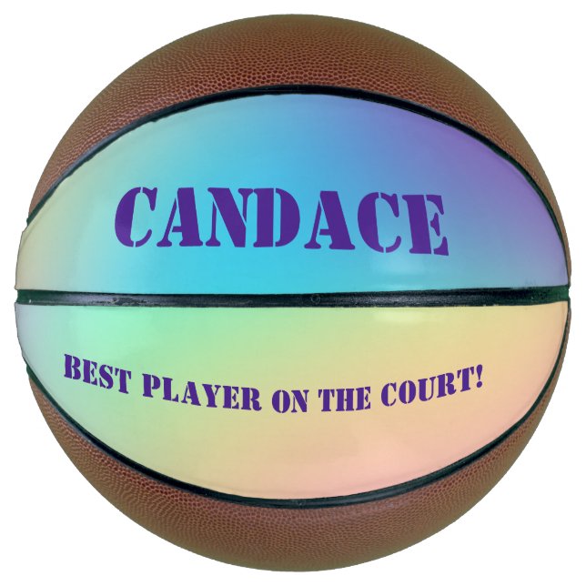 Ballon De Basket Nom personnalisé Pastel Gradient (Devant)