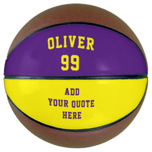 Ballon De Basket Nom simple violet et jaune