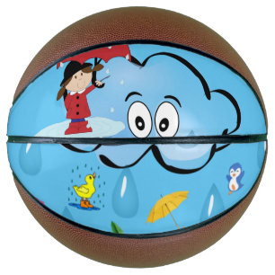 Ballon De Basket Nuages de basket-ball Parapluie rouge