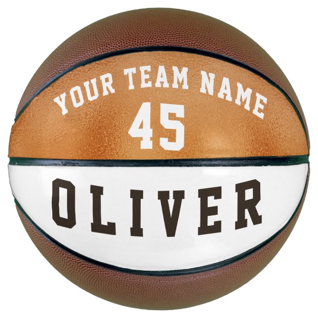 Ballon De Basket Numéro de l'équipe de métal orange moderne (Devant)