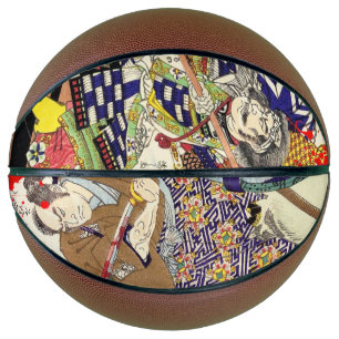 Ballon De Basket Oriental japonais ukiyo-e samurai portraits art