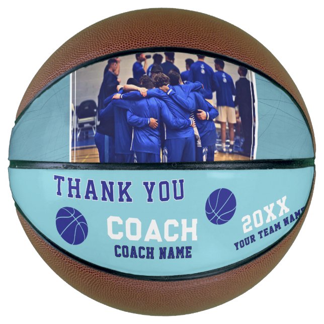 Ballon De Basket Panneau Merci Bleu Équipe Photo Basket (Devant)