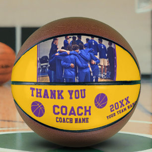 Ballon De Basket Panneau moderne Merci Coach Photo d'équipe Basketb