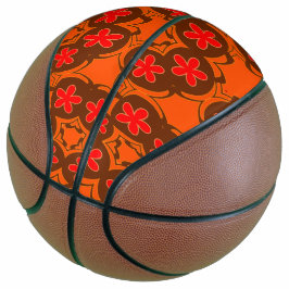 Ballon De Basket papier peint rétro orange 1970