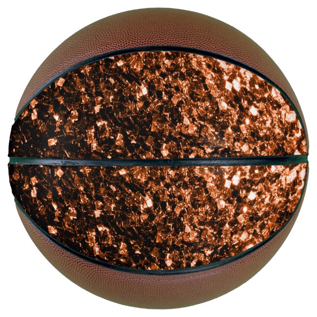 Ballon De Basket Parties scintillant en bronze foncé scintille (Devant)