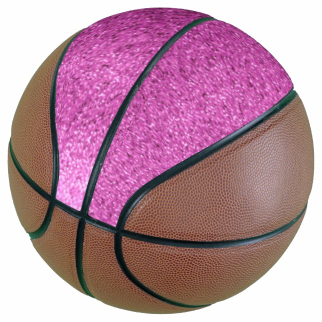 Ballon De Basket Parties scintillant rose Faux (Incliné)