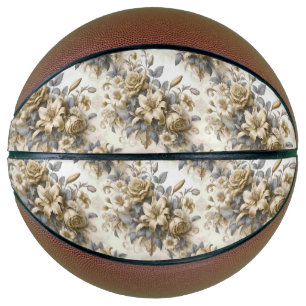 Ballon De Basket Perfection florale Jaune antique